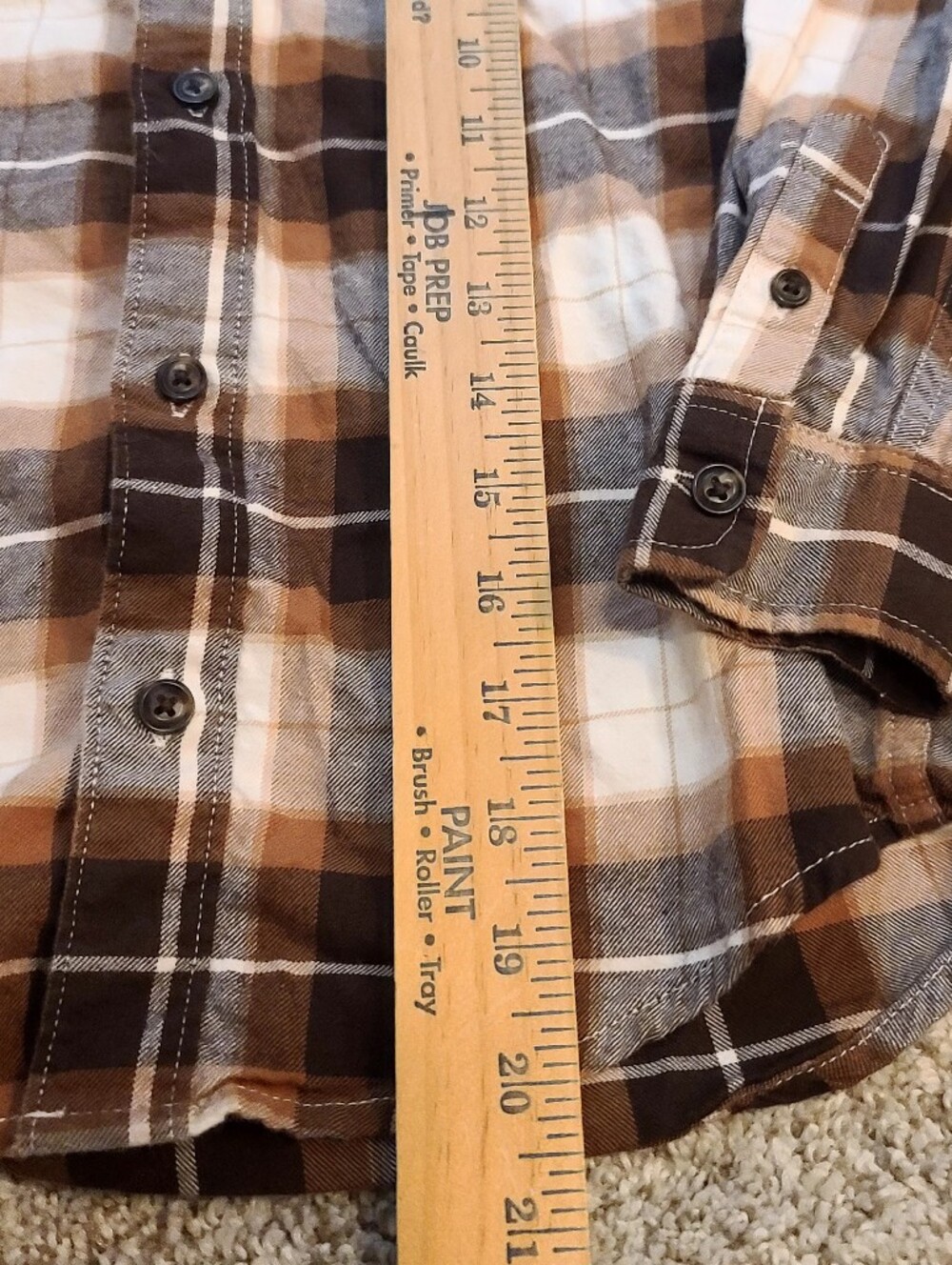 Boy's 7, Gymboree Brown Plaid Long Sleeves Button-Up Shirt - Picture 3 of 6